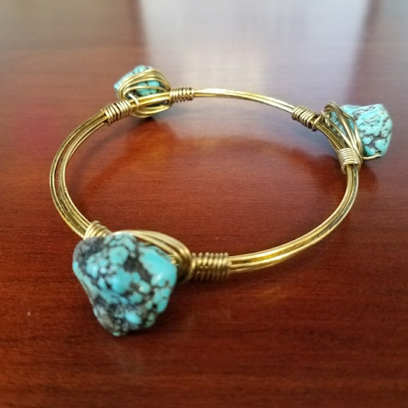 Jewelry - Turquoise Rock Bangle Bracelet